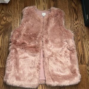 Pink faux fur vest